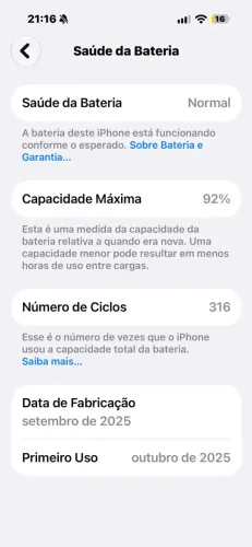 iPhone 17 pro Max laranja usado