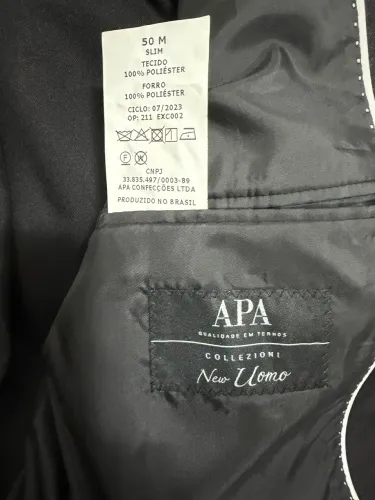 Terno preto slim tamanho 50 APA collezioni Uomo 