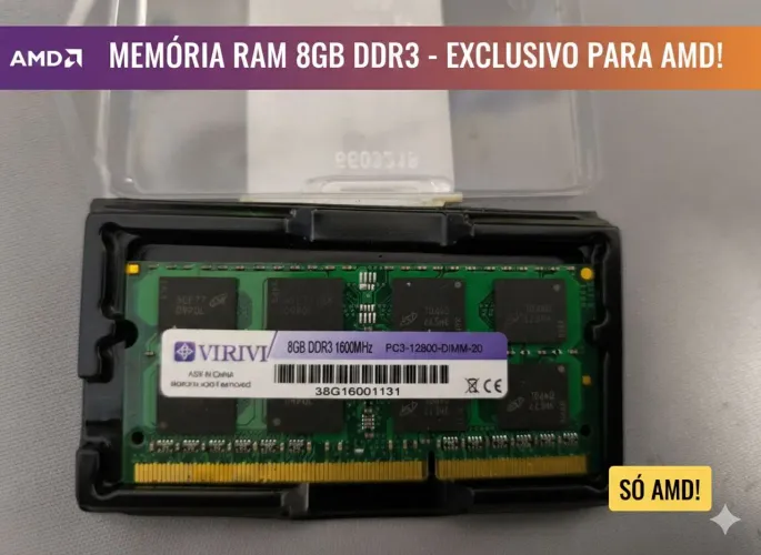 MEMÓRIA RAM NOTEBOOK 8GB DDR3 1600MHz - EXCLUSIVA PARA AMD (Nova)