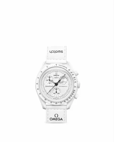 Swatch x Omega Relógio Bioceramic Moonswatch Mission To Moonphase Snoopy