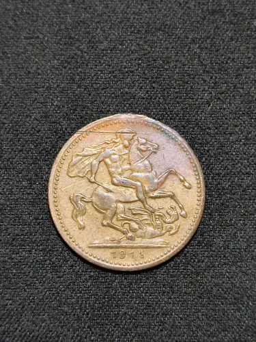 Coronation coin 1911 moeda antiga rara antiquario vintage rústico colecionador rustico