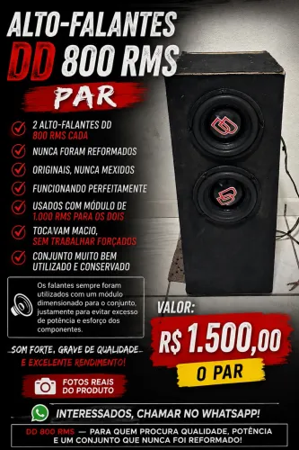 Alto falantes DD 800rms Grave 