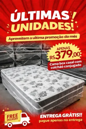Cama Box Casal Completa, Frete Grátis, Pague Na Entrega