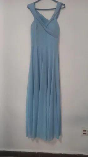 Vestido de festa azul cerenite