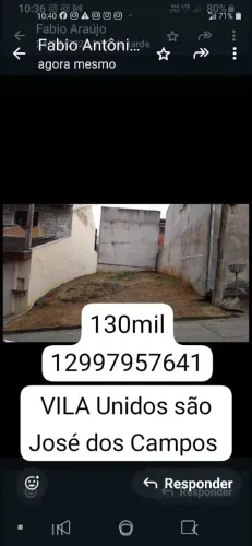Lote vila Unidos sjcampos zona norte