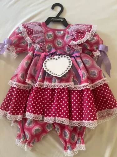 Vestido de Festa Junina Infantil - Tamanho 1 - Nunca usado