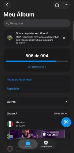 VENDO ÁLBUM DA COPA COM 800 FIGURINHAS COLADAS 