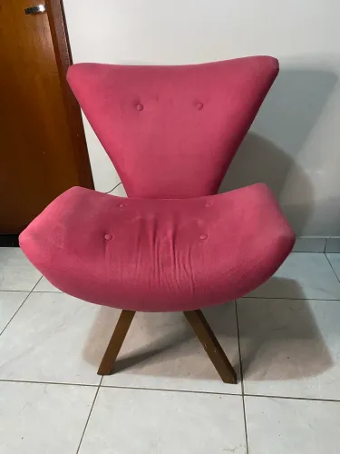 Poltrona rosa veludo 