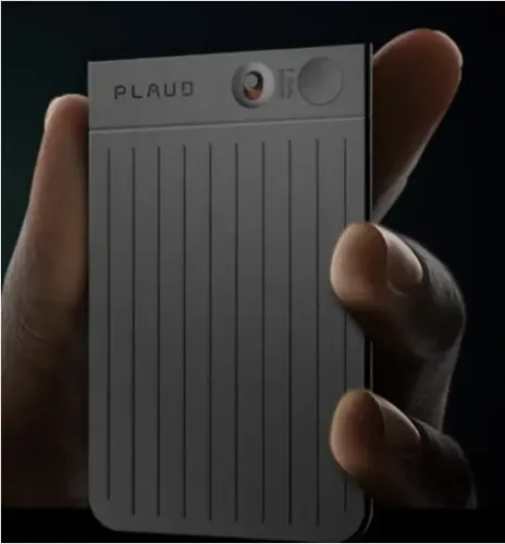 Gravador de Voz AI Plaud Note 64GB Preto com ChatGPT e Transcrição NB-100