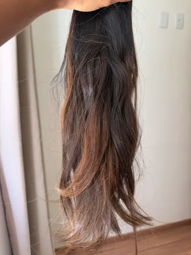 Cabelo brasileiro morena iluminada 45cm