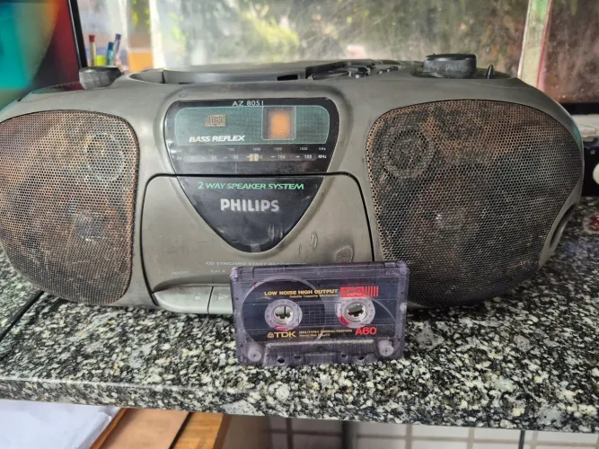 Mini system antigo rádio AM, FM