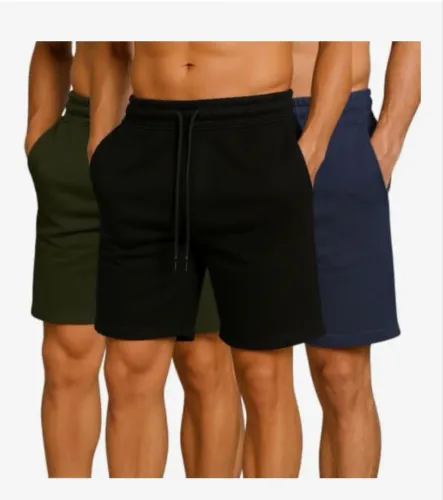 Kit 3 bermudas moletom TAM M