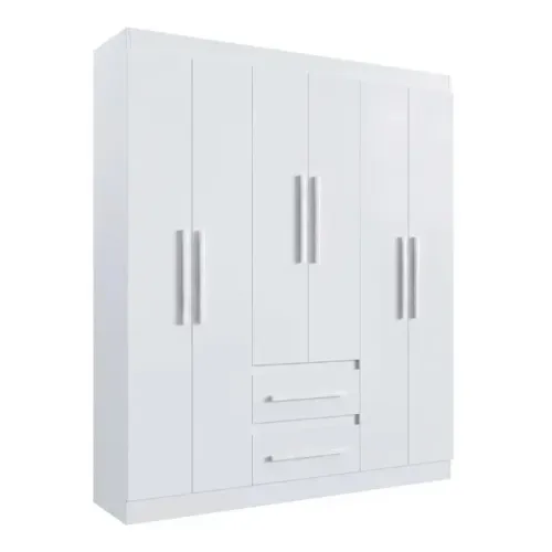 Guarda-Roupa 6 Portas Branco MDP Novo E montado - Florianópolis