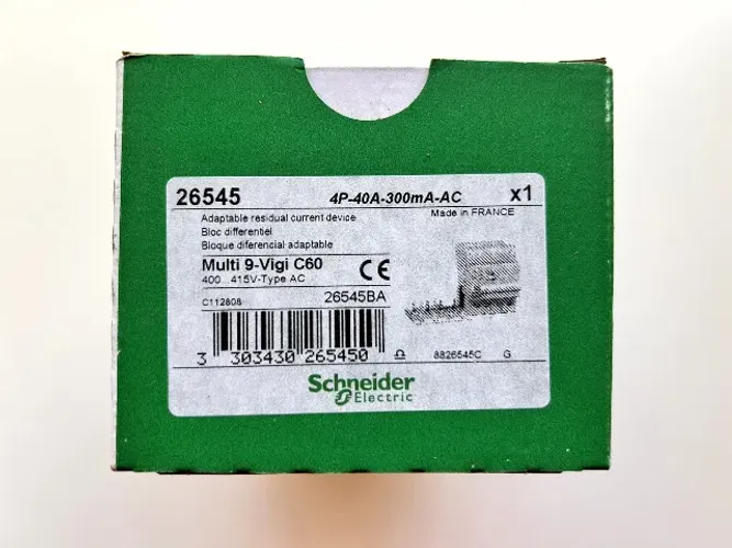 Bloco DR 4P 415V 40A 300mA REF. 26545 Schneider - EQUIVALENTE AO BLOCO DR A9Q14440