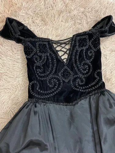 Vestido de festa preto longo luxo 15 anos noiva madrinha