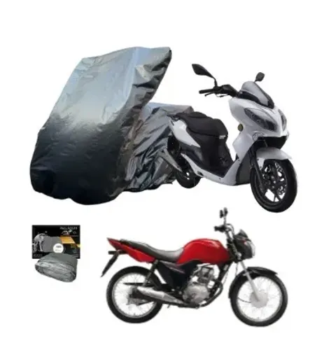 Capa Para Motos - Proteção Contra Sol e Chuva - Cor Prata - Impermeável - Marca HWS