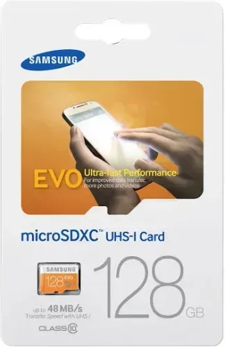 Cartão de Memória Samsung EVO 128GB microSDXC UHS-I 48MB/s Classe 10
