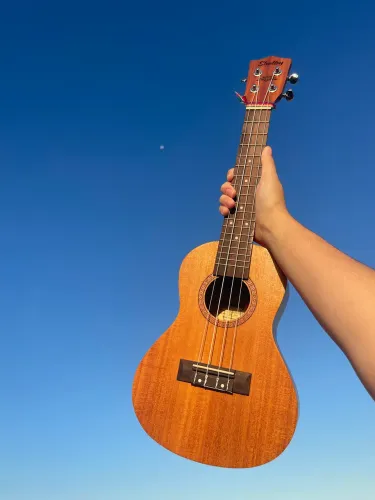 Ukulele concert shelby + capa de proteção + afinador + capotraste