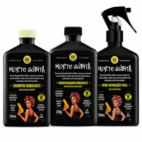 Kit Lola Morte Súbita Completo Shampoo Condicionador Spray