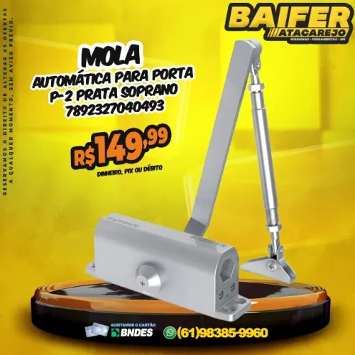 Mola Automática Porta P-2 Prata Soprano