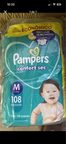 Fralda M Pampers 108 unidades pacotao