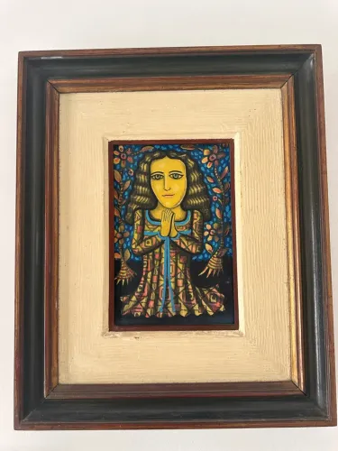 Pintura -A prece- artista plástico Fernando Lopes, 1966