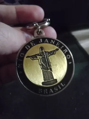 Chaveiro de metal circular Cristo Redentor Rio De Janeiro 