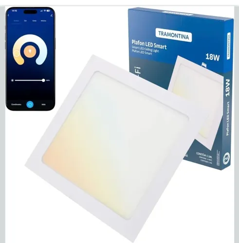 4 Plafons Smart Led da Tramontina 18w de embutir, 50,00 cada