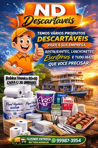 Todo em material descartável para sua empresa e negócio