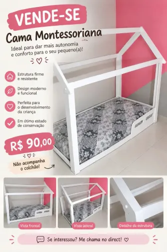 Cama montessoriana infantil