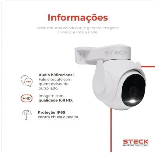 Lacrada! Câmera de segurança externa Steck