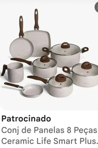 Jogo de panela de cerâmica 8 pçs