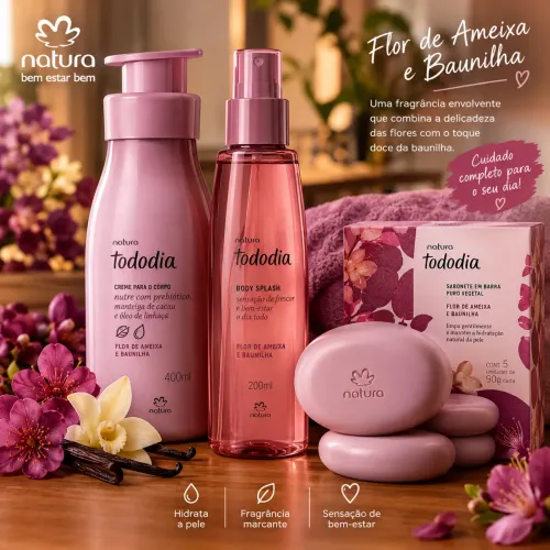Kit flor de ameixa e baunilha Natura