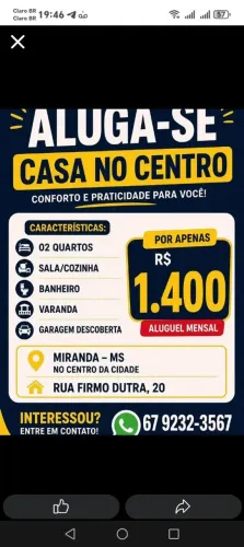 ALUGO CASA EM MIRANDA MSMIRA