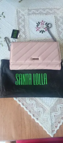 Bolsa Feminina Santa Lolla Original Nude com Alça de Corrente