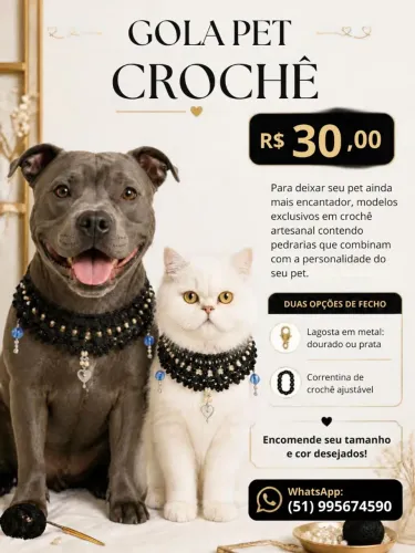 Gola pet de crochê