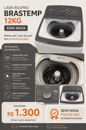 Máquina de lavar 12kg ( semi nova)