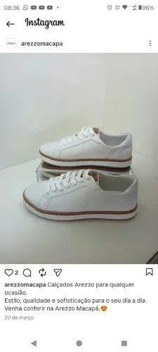 TÊNIS FEMININO - AREZZO - Tam 35