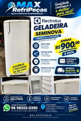 Geladeira Eletrolux Frost Free SEMINOVA com garantia da loja