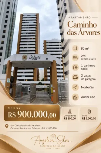 Apartamento à venda no SIDARTA IGUATEMI, CAMINHO DAS ÁRVORES, Salvador, BA