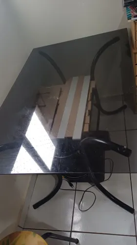 Mesa grande vidro 6 lugares