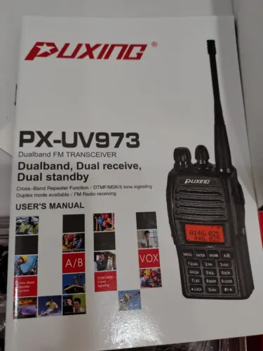 Rádio Comunicador HT Puxing UV973 Dual Band VHF UHF analógico Cross Band Repetidor