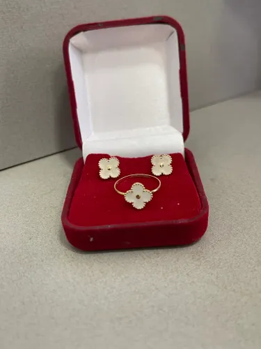 Conjunto Brinco e Anel de ouro 18k procedência garantia eterna