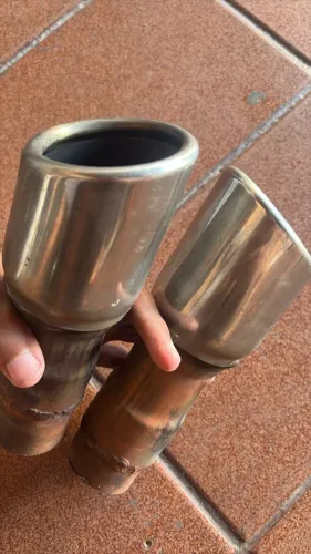 Ponteira Dupla para escapamento, 2,5 polegadas de Aço INOX