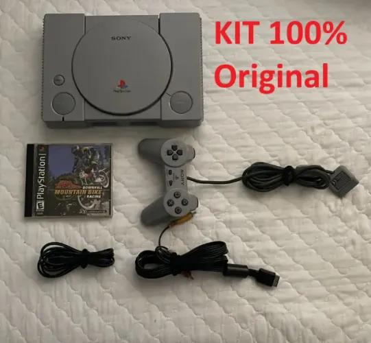 Playstation 1 Fat Em Estado de Zero. Controle Original e Jogo Original