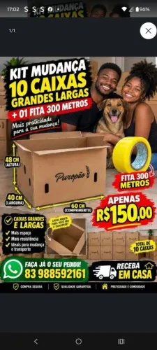 Caixas para Mudanças 10cxs Largas grandes para Mudanças+01 fita larga 300 metros