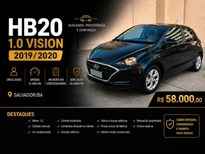 Hyundai HB20 Vision 1.0 Flex 12V MEC 2020