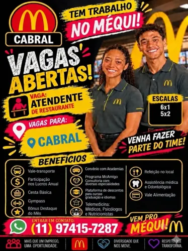 Atendente de Restaurante 6x1/5x2