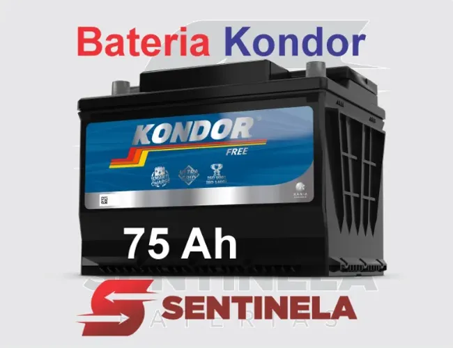 Bateria 75 Amperes com 12 Meses de Garantia Kondor