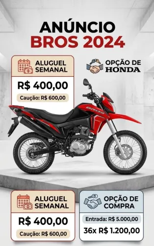 Aluguel de moto 400,00